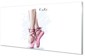Sklenený obraz ružové baletné topánky 140x70 cm