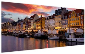 Obraz - Nyhavn, Kodaň (120x50 cm)