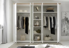 Šatníková skriňa Jasmin, 264 cm, borovica, dub anderson