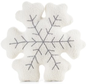 EUROFIRANY VIANOČNÝ DEKORAČNÝ VANKÚŠ SNOWFLAKE 38X38 CM KRÉMOVÁ