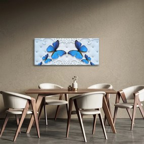 Obraz - Modré motýle (120x50 cm)