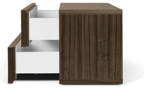 Hnedý nočný stolík s 2 zásuvkami TemaHome Aurora