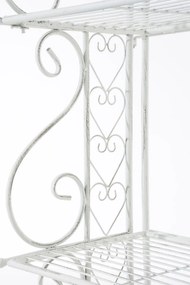 Kovová polica regál Anja - Biela antik