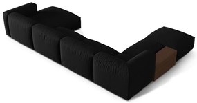 Čierna modulárna rohová pohovka (ľavý roh/do tvaru "U") Martina – Micadoni Home