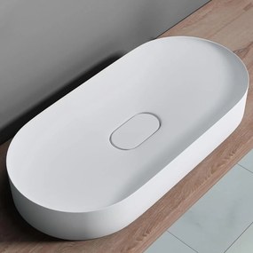 Rea iris, umývadlo na dosku z konglomerátu 700x355x105 mm, biela matná, REA-U4305