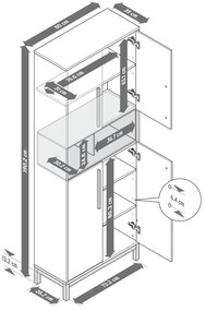 Vysoká skrinka do kúpeľne »Eklund«, antracitová