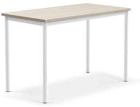 Stôl BORÅS PLUS, 1200x600x760 mm, laminát - jaseň, biela