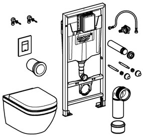 GROHE 39941000 - Súprava na WC SOLIDO 1,13 m lesklý chróm