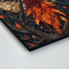 DUBLEZ | Mozaikový obraz na dreve - Vitrážny fénix