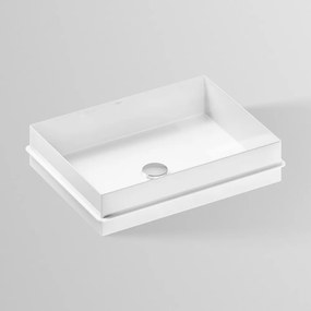 ALAPE EB.ME500 obdĺžnikové zápustné umývadlo bez otvoru, bez prepadu, 500 x 375 mm, biela alpská, s povrchom ProShield, 2226503000