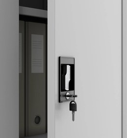 Uzamykateľná skriňa na dokumenty sivá JAN H D600 900 x 1950 x 600 mm