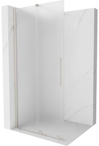 Mexen Velar, sprchová zástena s posuvnými dverami Walk-in 100 x 200 cm, 8mm sklo námraza, brúsená oceľ, 871-100-000-33-97
