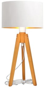 Stolná lampa ALBA 1xE27/15W/230V biela/zlatá/dub