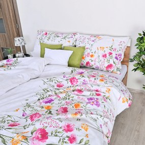 Obliečky bavlnené Tatiana biele EMI: Predĺžený set jednolôžko obsahuje 1x 140x220 + 1x 70x90