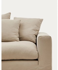 Béžová ľanová pohovka 340 cm Nora – Kave Home