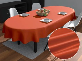 Biante Saténový oválny obrus polyesterový Satén LUX-045 Tehlovo červený 120x200 cm