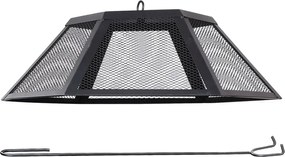 Záhradné ohnisko Hexa 70 cm čierne