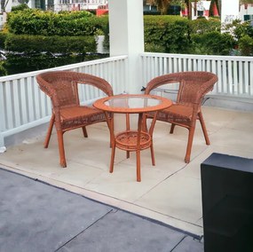 Ratanové sedenie na balkón - 2 kreslá + stolík