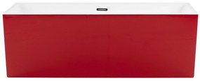Voľne stojaca vaňa 170 x 81 cm červená RIOS Beliani