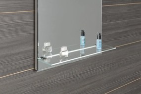 Aqualine Aqualine, LED podsvietené zrkadlo 60x80cm, sklenená polica, gombíkový vypínač, ATH53