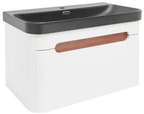 Kúpeľňová skrinka s umývadlom SAT Fusion 77,5x43x45 cm biela matná SATFUSION80WBKM, 1 ks