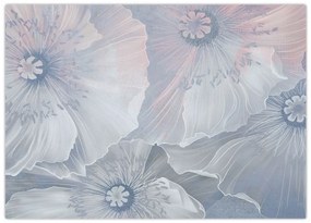 Obraz - Modré kvety na stene (70x50 cm)