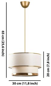 Závesné svietidlo v krémovo-zlatej farbe s textilným tienidlom ø 30 cm Cake – Opviq lights