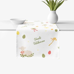 Goldea veľkonočný behúň na stôl z pevnej bavlny - česká veľká noc 50x180 cm