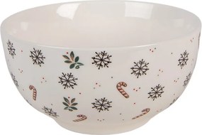Biela porcelánová miska s perníčkom Gingerbread Magic - Ø 14*7 cm / 500 ml