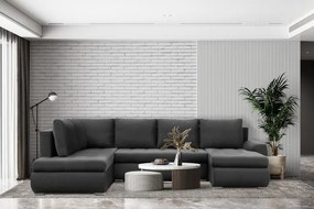 Sedacia súprava FORESTA Kronos v tvare U, pravá tmavosivá