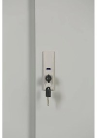 Kovová skriňa s posuvnými dverami, 2 police, 1200 x 1200 x 450 mm, svetlo sivá