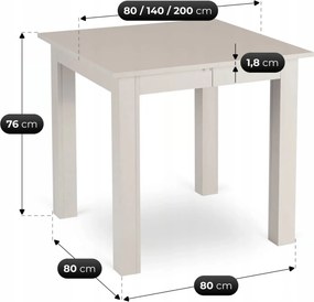 Vintino Rozkladací jedálenský stôl ROY 80-200 cm - kašmír