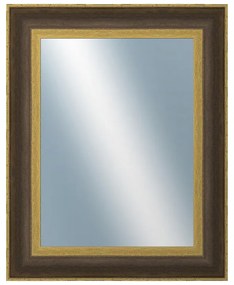 DANTIK - Zrkadlo v rámu, rozmer s rámom 40x50 cm z lišty ZVRATNÁ čiernozlatá plast (3071)