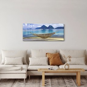 Obraz - Obraz hojdacej siete na pláži 2 (120x50 cm)