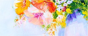 Obraz - Kvety, maľba (120x50 cm)