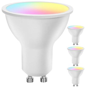 Aigostar B.V. Sada 4x LED RGBW stmievateľných žiaroviek Smart GU10/4,9W/230V 2700-6500K - Aigostar AI2057