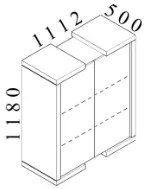 Stredná skriňa Lineart 111,2 x 50 x 118 cm