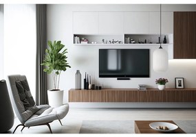 Závesné svietidlo Riffle 4, 1x biele sklenené tienidlo, b