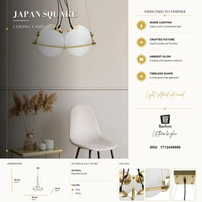 Závesný luster Japany 45 cm zlatý/biely
