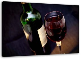 Obraz na plátně Láhev červeného vína - 100x70 cm