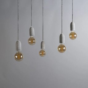 Priemyselné závesné svietidlo sivý betón - Cava 5