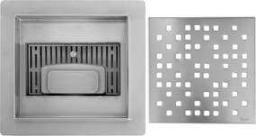 Rea Dots, nerezový odtokový žľab 150x150 mm, oceľová, REA-G6203