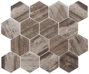 Sklenená mozaika Premium Mosaic hnědá 26x30 cm mat / lesk MOSV84DARK3D, 1 ks