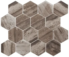 Sklenená mozaika Premium Mosaic hnědá 26x30 cm mat / lesk MOSV84DARK3D