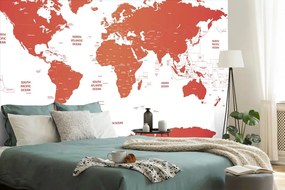 Tapeta mapa sveta s jednotlivými štátmi v červenej farbe - 225x150