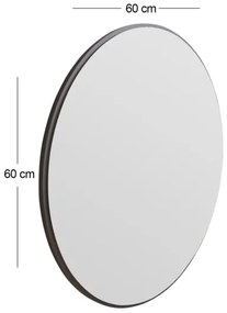 Nástenné zrkadlo OZZE pr. 60 cm čierna