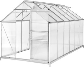 tectake 402478 polykarbonátový skleník s pozinkovanou základňou - 375 x 185 x 195 cm
