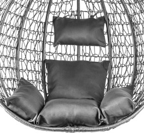 Sivé závesné kreslo KOKON so stojanom