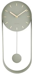 Dizajnové kyvadlové nástenné hodiny Karlsson 5822DG Charm – zelené, 50 cm