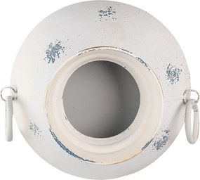 Béžový nástenný plechový kvetináč Fun Antique - 31*13*28 cm